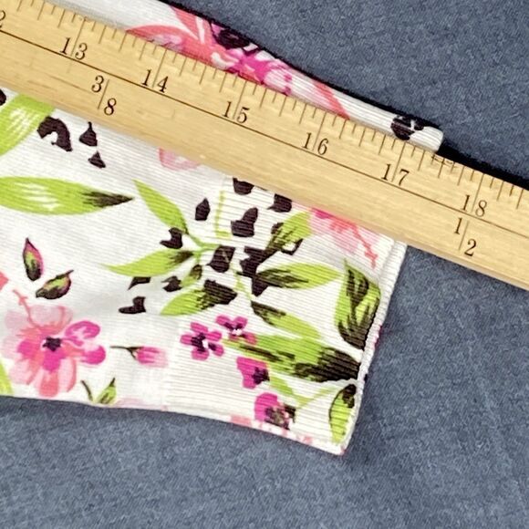 Harold’s Silk Sweater Womens Medium Cream Pink Floral Elegant Vintage Cardigan - Picture 15 of 16